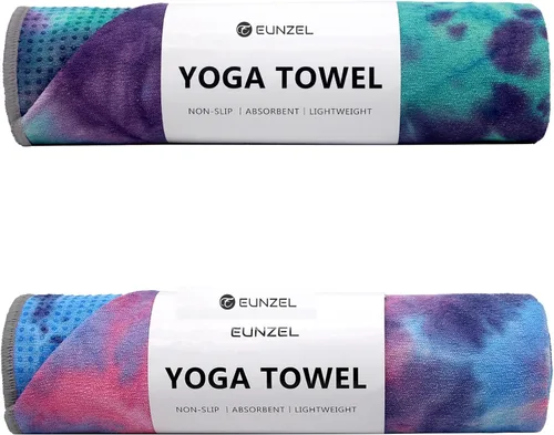 Vista 25 de Eunzel Toalla de yoga, toalla para esterilla de yoga caliente con puntos de agarre, absorbente de sudor, antideslizante, para yoga caliente, pilates