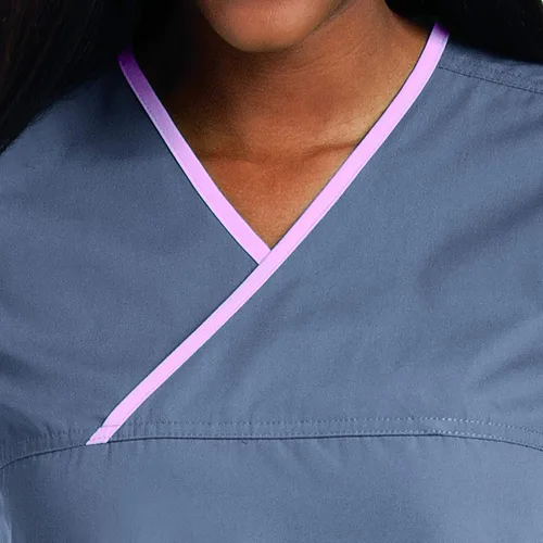 Vista 4 de Landau Urbane Scrubs 9534 - Camiseta cruzada para mujer con doble bolsillo