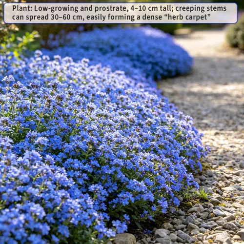 Vista 6 de Más de 22000 semillas de tomillo rastrero azul para plantar cubierta de suelo Magic Thymus Serpyllum Seed Heirloom Rocks Lawn Flower