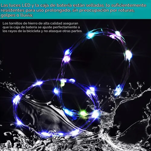 Vista 3 de Waybelive LED Bike Wheel and Frame Lights, Waterproof