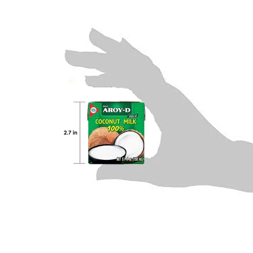 Vista 4 de Aroy-D Leche de coco mini-tamaño 5.1 fl oz (150ml), paquete de 6
