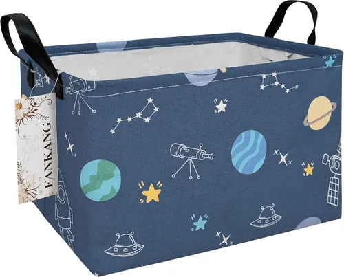 Vista 32 de Canasta plegable de almacenamiento para guardería, con revestimiento de polietileno impermeable, de grand tamaño, para niños y niñas, oficina