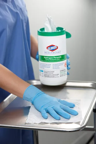 Vista 9 de Toallitas limpiadoras orgánicas con peróxido de hidrógeno Clorox Saalfeld tamaño L: 6.75 x 9 pulgadas (paquete de 570 unidades, 30824SPG 30824), 1