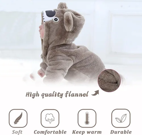 Vista 5 de TONWHAR Disfraz unisex de Halloween de animales para bebé y niño pequeño para otoño e invierno