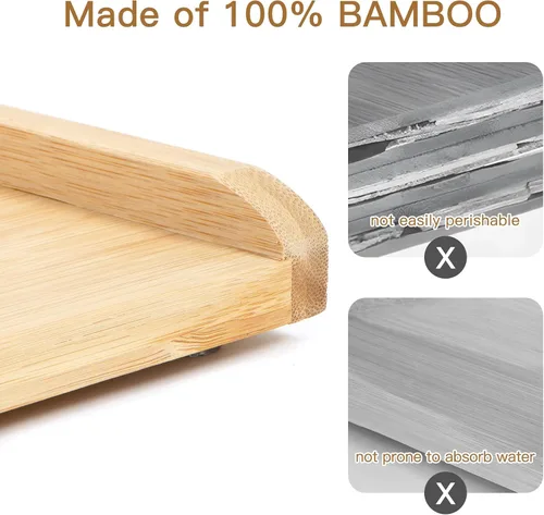 Vista 5 de Tabla de cortar de bambú de doble cara de 28 x 18 pulgadas con ranura para jugo, tablas de cortar grandes de madera para cocina, tabla de cortar
