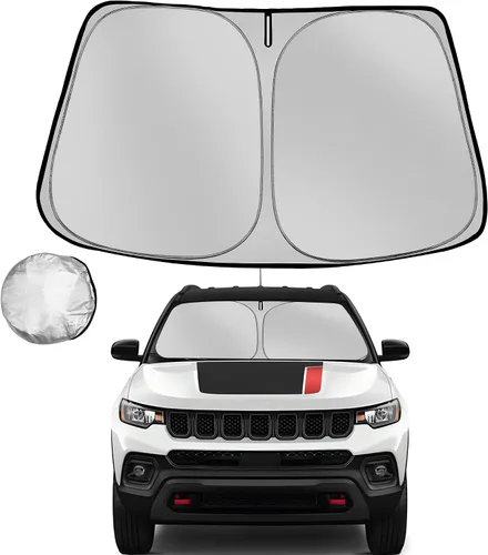 Vista 8 de [Usado] Parasol para parabrisas Che-vrolet/Chevy Silverado 1999-2006 plegable para ventana delantera de automóvil, bloquea los rayos UV y el calor