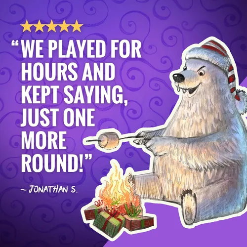 Vista 4 de Divertido juego de cartas navideñas para familias y amigos Edades 7+, 3–6 jugadores, gran regalo secreto de Papá Noel y relleno de calcetín