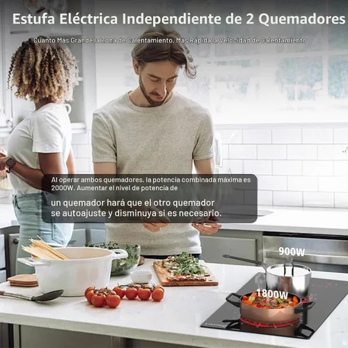 Vista 4 de 2 quemadores eléctrico estufa 110V enchufe portátil en 2000W