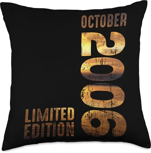 Vista 4 de Month October 2006 Retro Sunset 2006 Vintage 2006 Since 2006 Throw Pillow