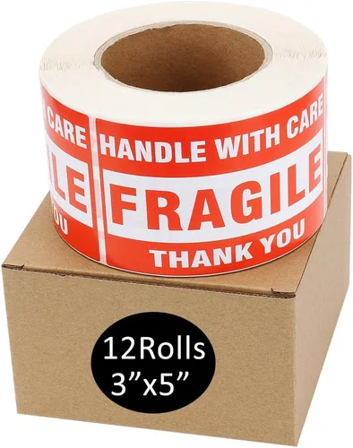 Vista 9 de MFLABEL 1 rollo de cintas frágiles – mango de 2 x 3 pulgadas con calcomanías de cuidado – 500 rollos de etiquetas de envío de agradecimiento
