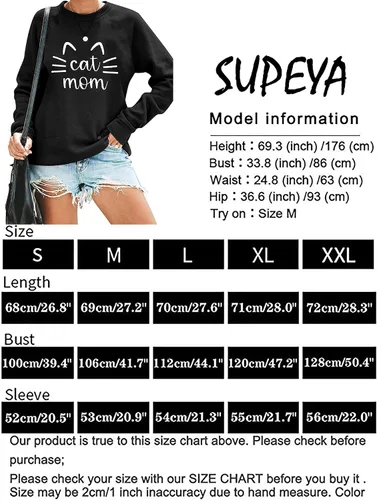Vista 5 de Sudadera con diseño de gato y mamá para mujer, camiseta de manga larga con estampado de letras