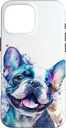 Vista 19 de Cute Frenchie Watercolor Splash Frenchie Puppy Case for iPhone 17
