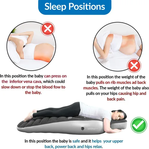 Vista 5 de Una almohada de embarazo, la mejor almohada de embarazo para dormir propensa, almohada corporal de embarazo, almohada de maternidad, cama de Gris