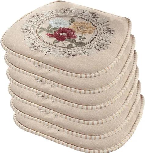 Vista 33 de EORNOW Juego de cojines para silla de comedor con lazos, juego de 1/2/4, almohadillas antideslizantes para silla de comedor con funda extraíble