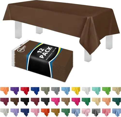 Vista 27 de Mantel de plástico de alta calidad - 54 in. x 108 pulgadas. Grandipity - Mantel rectangular (6 y 12 unidades), Agua (Aqua)