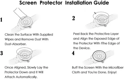 Vista 3 de Lamshaw Protector de pantalla compatible con AKUMAKA Smart Watch, [3 unidades] Película protectora de pantalla de vidrio templado 9H compatible