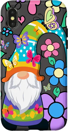 Vista 5 de Floral Daisy Flower Pattern with Butterflies Funny Gnome Case for iPhone 17