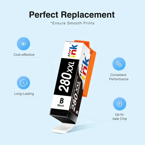 Vista 5 de STARINK PGI-280XXL CLI-281XXL - Cartuchos de tinta compatibles con Canon 280 281 para Canon PIXMA TR8620 TR8620a TS6320 TS8220 TS9120 TS9520 TS6120