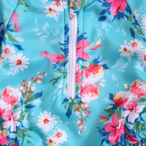 Vista 109 de Traje de baño de una pieza con cremallera de manga larga para bebé niña con gorro