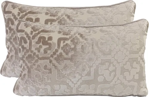 Vista 13 de Funda de almohada moderna de terciopelo (juego de 2 unidades, 12 x 20 pulgadas, gris)