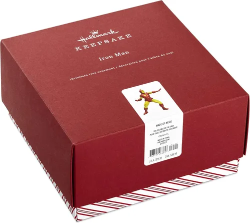 Vista 3 de Hallmark Keepsake Adorno de Navidad 2019 con fecha de año Marvel Iron Man, Metal