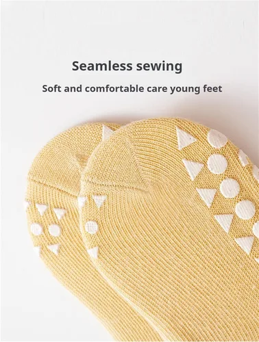 Vista 3 de Calcetines antideslizantes hasta la rodilla para bebés y niños pequeños, calcetines antideslizantes para recién nacidos, calcetines para gatear