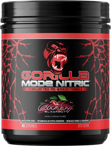 Vista 8 de Gorilla Mode Nitric mejorado sin estimulantes antes del entrenamiento – Mejor sabor y más eficaz sin estimulantes antes del entrenamiento/bomba