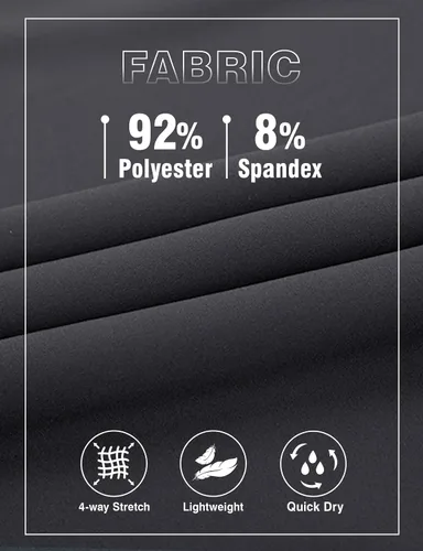 Vista 4 de TBMPOY Pantalones de viaje ligeros para hombre, atléticos, para deportes al aire libre, cintura elástica, resistentes al agua, 2 bolsillos