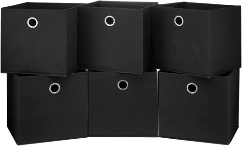 Vista 13 de QY-SC19-6 - 6 cubos de almacenamiento plegables de tela de 11 x 11 x 11 pulgadas, para organizadores del hogar, cajones de almacenamiento