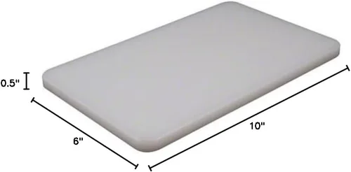Vista 2 de American Metalcraft BB6105 tabla de cortar rectangular de plástico prensado color blanco