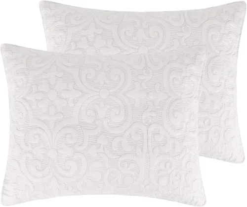 Vista 12 de Levtex Home - Sherbourne Black Stitch - Funda acolchada estándar - Medallón acolchado blanco con puntada negra - Algodón/Poliéster Puntada negra