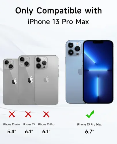 Vista 2 de Funda magnética 4 en 1 para iPhone 13 Pro Max compatible con MagSafe, parte trasera esmerilada de color, a prueba de arañazos, a prueba de caídas