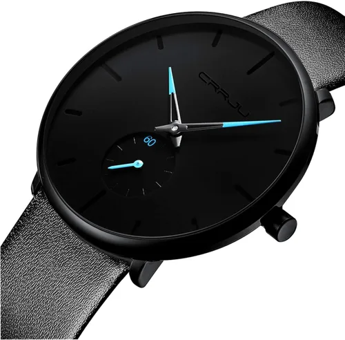 Vista 2 de Mens Watches Ultra-Thin Minimalist Waterproof-Fashion Wrist Watch for Men Unisex Dress with Leather Band