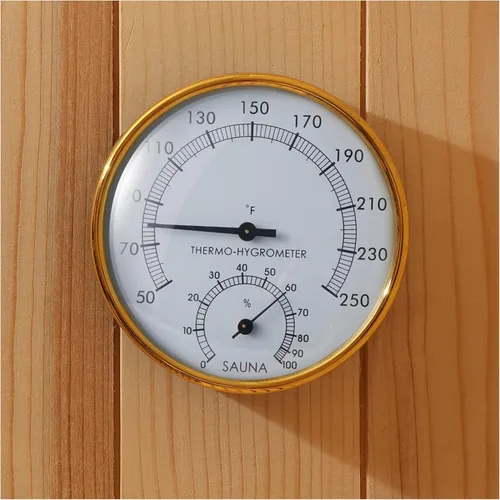 Vista 8 de Termómetro de sauna en Fahrenheit, termómetro higrómetro de sauna 2 en 1, medidor preciso de temperatura y humedad para saunas, accesorios de sauna