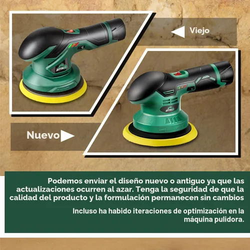 Vista 9 de BATOCA S3 - Pulidora inalámbrica para coche, 2 unidades de 11.1 V de iones de litio recargable, sin escobillas, con 6 velocidades variables, búfer