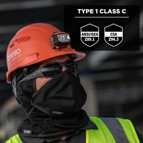 Vista 7 de Casco duro ventilado estilo gorra, con suspensión de trinquete, Clase C, Ergodyne Skullerz 8972, naranja