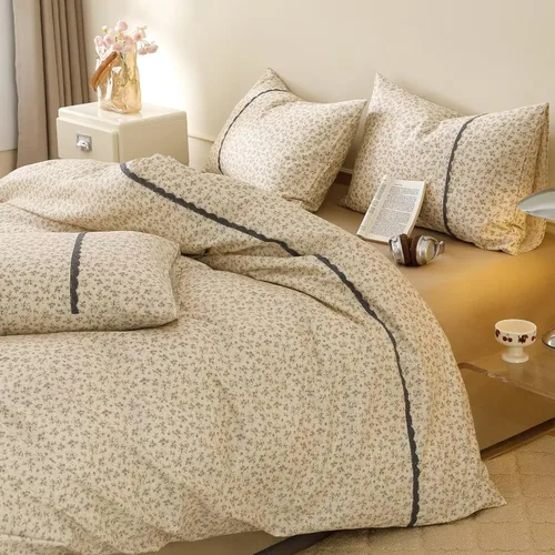 Vista 14 de Funda de edredón de algodón floral tamaño individual con volantes de encaje 100% algodón para adolescentes y niñas, juego de ropa de cama de 3