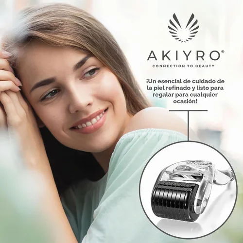 Vista 7 de AKIYRO Derma Roller 0.012 in - Rodillo de microagujas con estuche de almacenamiento - 192 microagujas dérmicas herramienta para cara, barba, cuero