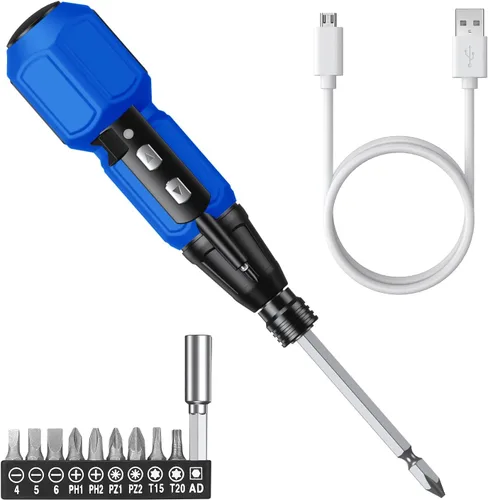 Vista 12 de AMIR Destornillador eléctrico inalámbrico, juegos de destornilladores eléctricos recargables, kit de herramientas de reparación automática portátil