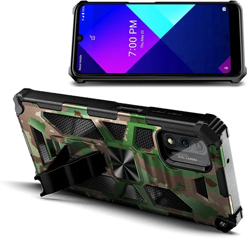 Vista 2 de NZND Funda para Wiko Ride 3 con protector de pantalla de vidrio templado (cobertura máxima), protección de cuerpo completo [grado militar], soporte
