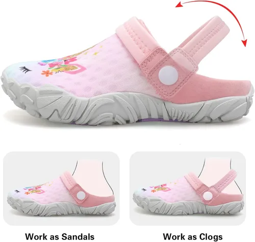 Vista 4 de Sandalias atléticas de secado rápido para niños y niñas, sandalias para piscina, natación, al aire libre, sandalias de casa ancha
