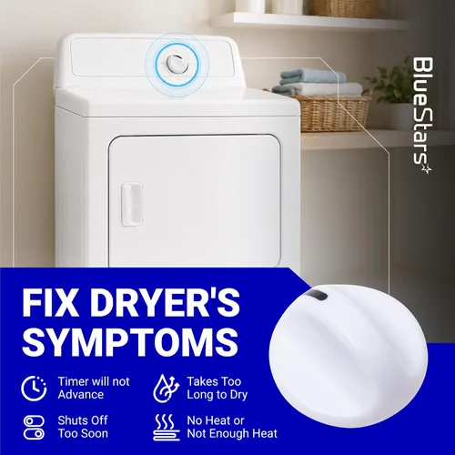 Vista 6 de BlueStars 131965300 Perilla de temporizador para secadora – Compatible con secadores Frigidaire y Electrolux – Reemplaza 131666601 131666604