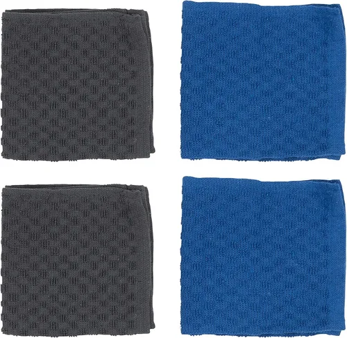 Vista 3 de Chicago Metallic Juego de textiles de cocina, 8 piezas, azul y blanco
