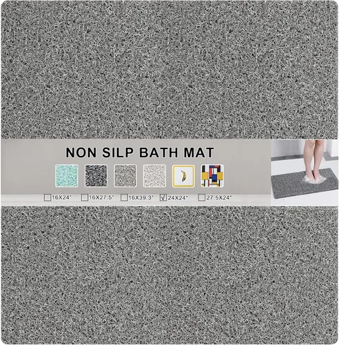 Vista 17 de Tapete antideslizante para bañera, tapete de baño antideslizante de 0.6 pulgadas, extra grueso, de secado rápido, tapete de ducha antideslizante