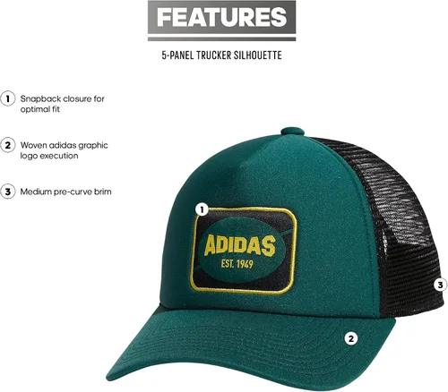 Vista 2 de adidas Men's Foam Front Snapback Adjustable Fit Trucker Hat