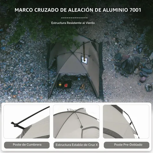 Vista 3 de Naturehike Massif - Tienda de campaña caliente con gato para estufa, resistente al viento, resistente al viento, para 4 estaciones, para 2/4