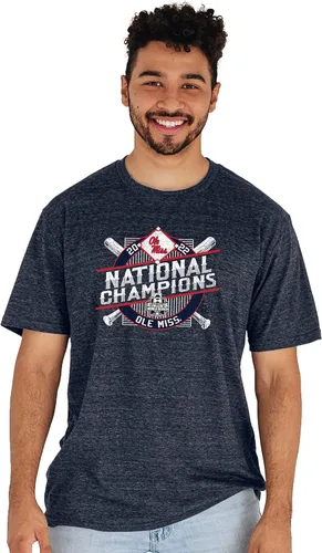 Vista 3 de Blue 84 NCAA - Mezcla triple de campeones nacionales de béisbol de la NCAA con licencia oficial de Mississippi Old Miss Rebels College Baseball