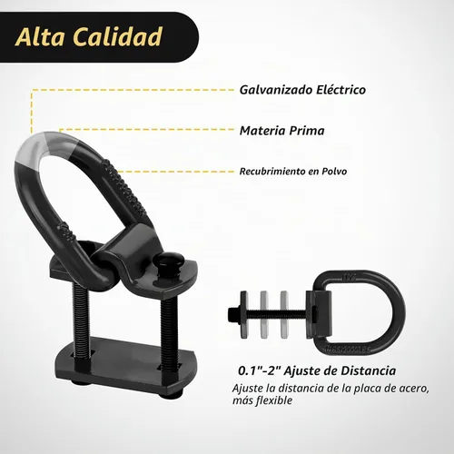 Vista 6 de Nilight Anclaje de amarre con anillo en D, 4 unidades, anillos resistentes de 1/2 pulgada con tornillos en remolque, caja de camión, carga, 12000