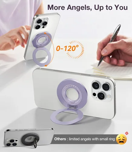 Vista 4 de TORRAS 2025 Mejora [Doble Anillo] Compatible con Soporte de Anillo para Teléfono MagSafe [Doble Anillo] Compatible con Soporte Magnético MagSafe