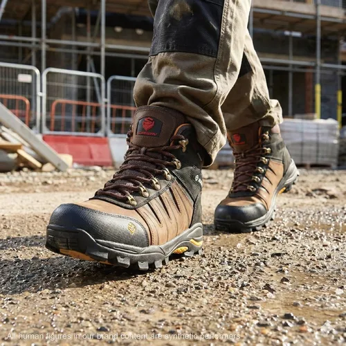 Vista 2 de SUREWAY Men's 6" Waterproof Work Boots - Soft Toe,Leather Lace Up,EH Rated, Slip Resistant Outsole for Construction, Roofing & Hunting Work Boots